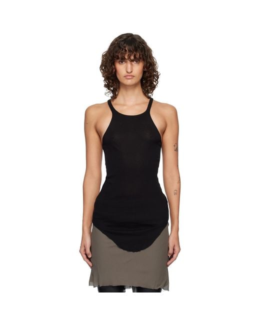 Rick Owens Black Temple Racer Back Tank Top