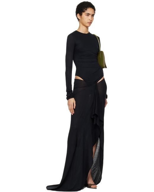 The Attico Black Cutout Maxi Dress