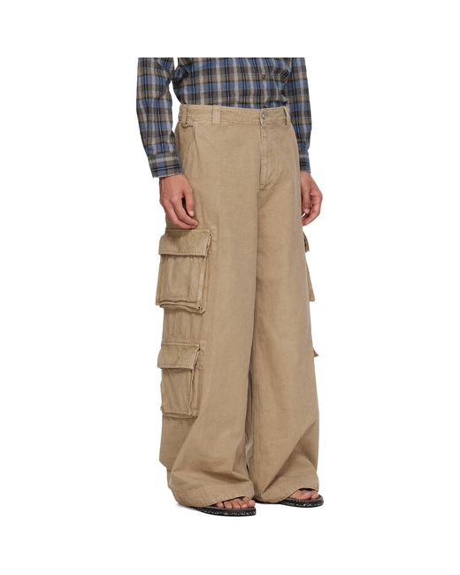 ERL Natural Logo Patch Cargo Pants for men
