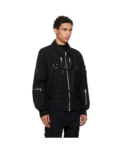 Rick Owens Black Temple Blixa Cargo Bomber Jacket for men