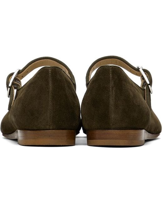 Le Monde Beryl Khaki Mary Jane Ballerina Flats in Black | Lyst UK