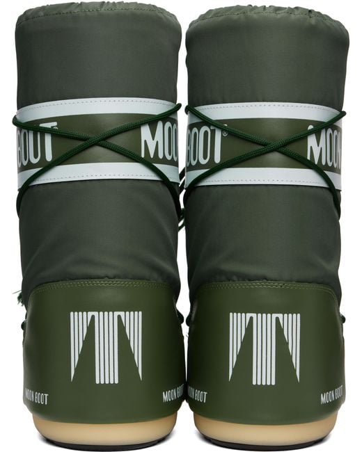 Moon Boot Icon Nylon Boots in Green for Men | Lyst UK
