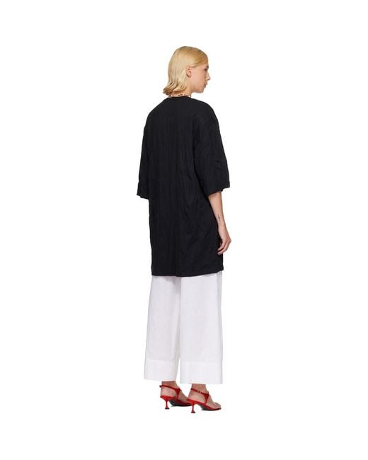 Totême Black Relaxed Tee Minidress