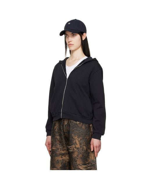 Acne Black Zipper Hoodie