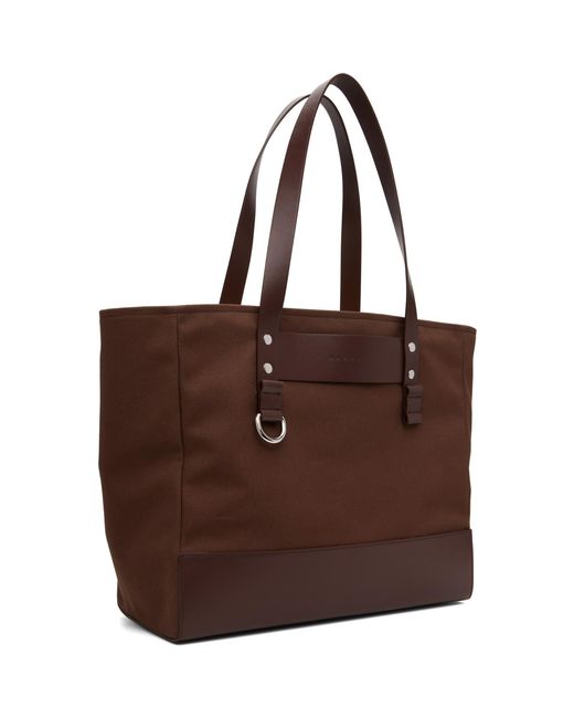 Marni Brown Canvas Tote for men