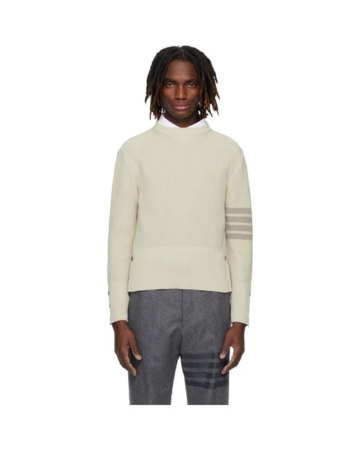 Thom Browne Black Cotton Cardigan Stitch 4-Bar Sweater for men