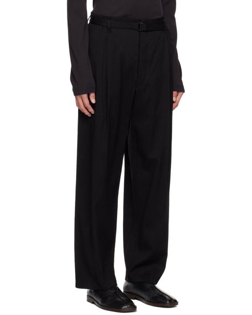 Pantalon noir à ceinture Lemaire pour homme en coloris Black