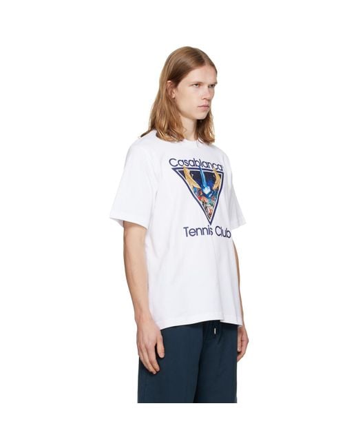 Casablanca White Monde Perdu 'Tennis Club' Icon T-Shirt for men