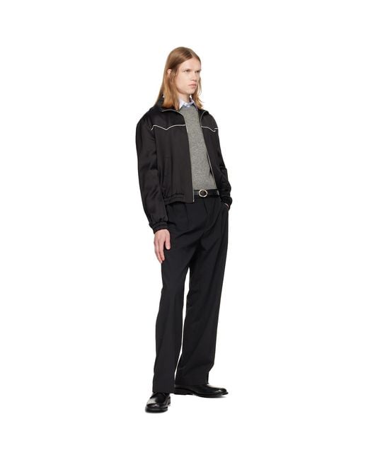 Ernest W. Baker Black Twisted Buckle Leather Belt for men