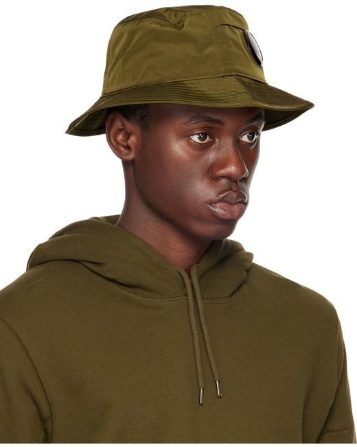 C P Company Green Khaki Chrome-R Bucket Hat for men