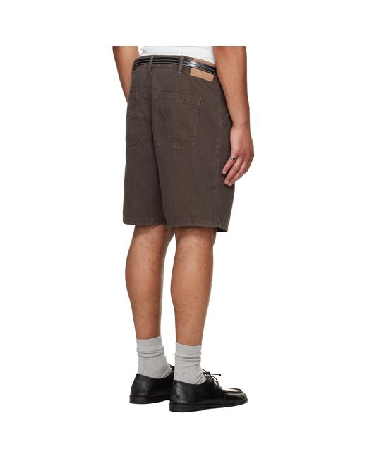 Jeanerica Black Genua Worker Chino Shorts for men
