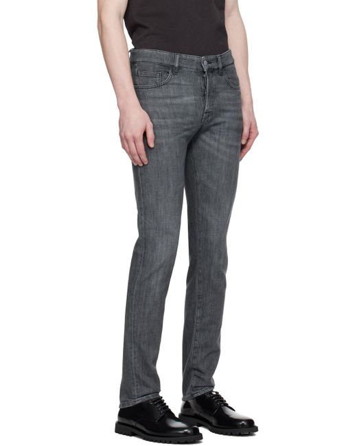 Boss Black Gray Slim-fit Jeans for men