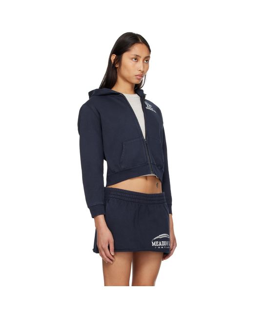 Skims Blue Boyfriend Fleece Zip Up Hoodie