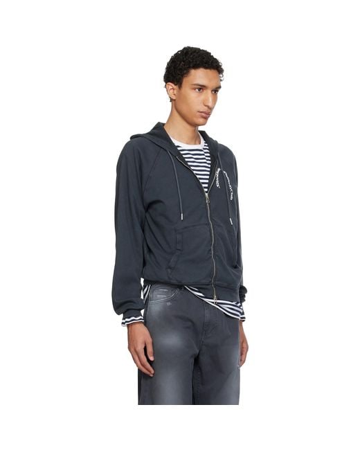 Stockholm Surfboard Club Black Logo Zip Hoodie for men