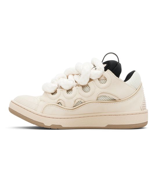 Lanvin Black Curb Leather With Snake Laces Sneakers