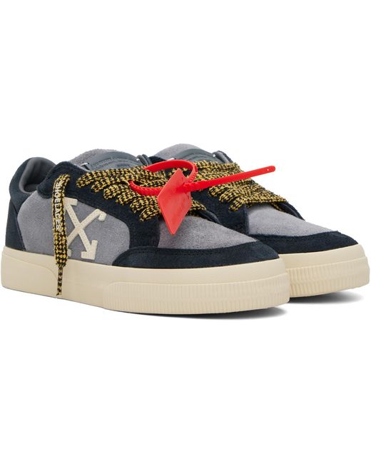 Off-White c/o Virgil Abloh Black Vulcanized Low Suede Sneakers for men