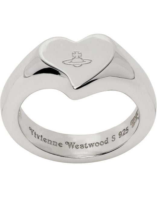 Vivienne Westwood Metallic Silver Marybelle Ring for men