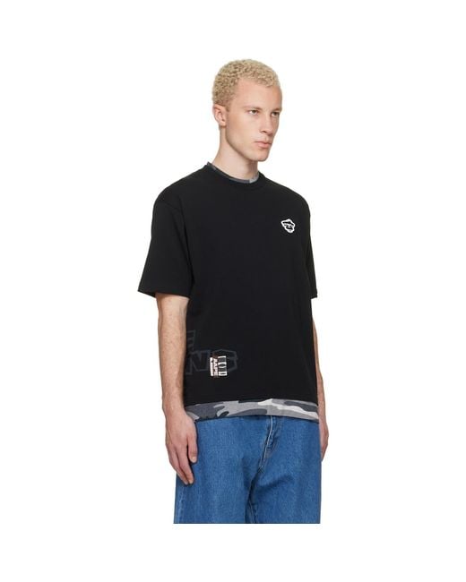 Aape By A Bathing Ape Black 'Aapeunvs' Graphic T-Shirt for men