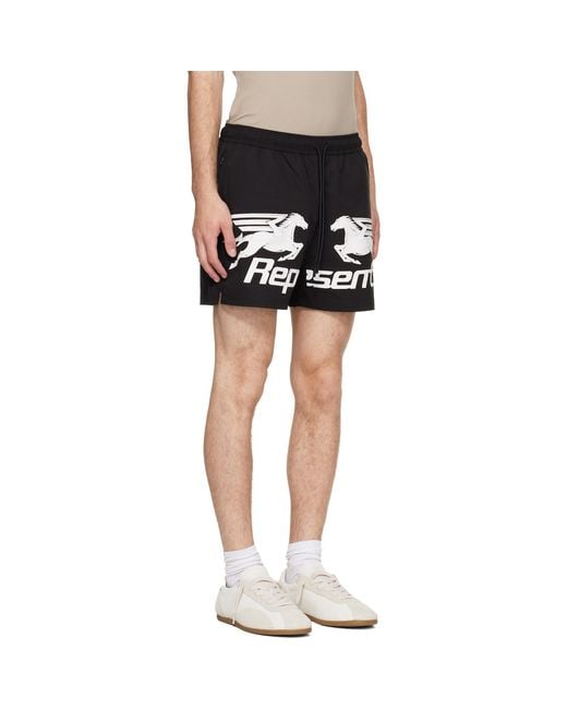 Represent Black 'Nothing Faster' Swim Shorts for men