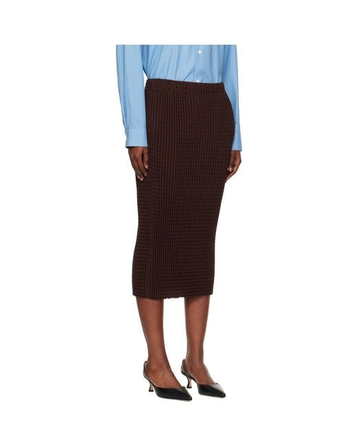 Issey Miyake Black October Spongy-58 Midi Skirt