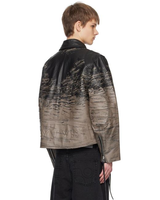 Eytys Black & Brown Dixon Leather Jacket for men