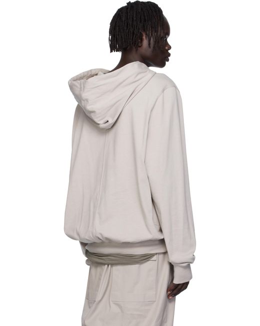 Pull À Capuche Blanc Cassé En Jersey Épais Rick Owens pour homme en coloris Black