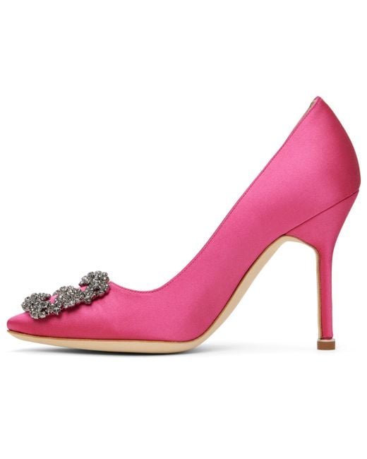 Manolo Blahnik Pink Hangisi Heels