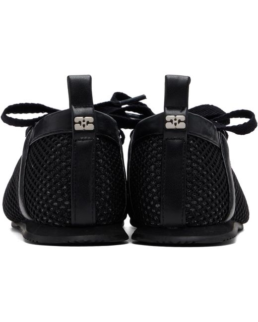 Ganni Black Mesh Sporty Ballerina Sneakers