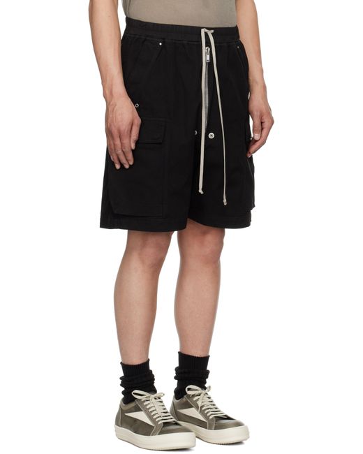 Rick Owens Black Hollywood Cargobelas Shorts for men