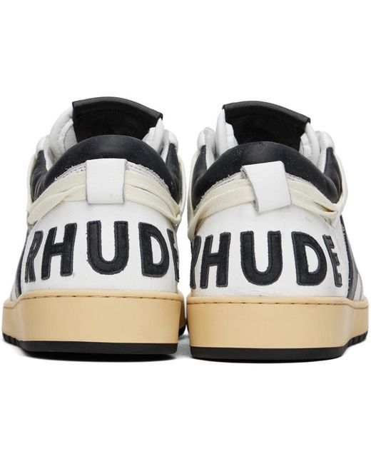 Rhude Black & White Rhecess Low Sneakers for men