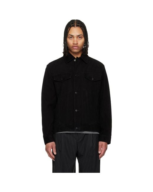 Boss Black Goatskin Suede Jacket for men