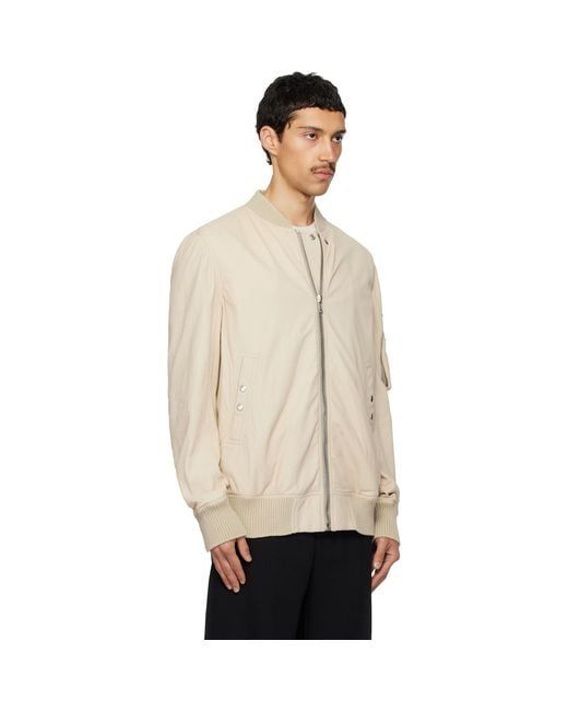 Rick Owens Natural Temple Classic Flight Jacket for men