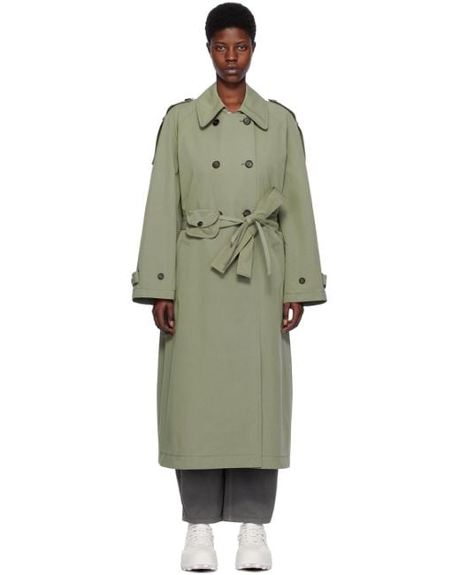 Low Classic Green Belt Pouch Trench Coat