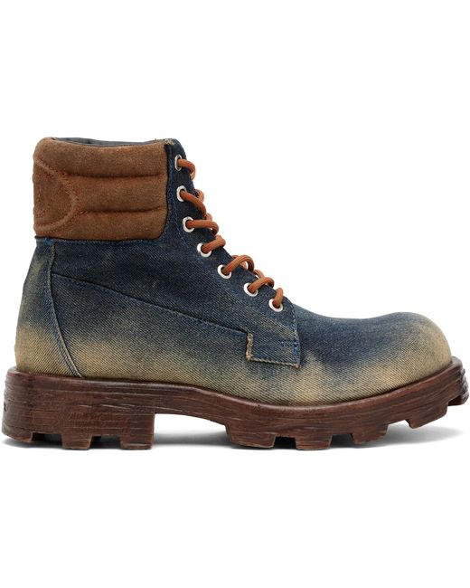 DIESEL Black D-Hammer Lace Up Boots for men