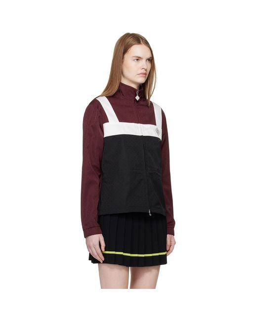 Casablanca Black Burgundy Monogram Windbreaker Jacket