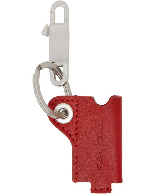 Rick Owens Red Mini Lighter Holder Keychain for men