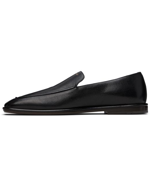 メンズ Ferragamo ブラック カーフスキン スリッポン Black