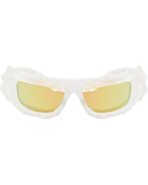 OTTOLINGER Black Ssense Exclusive White Twisted Sunglasses