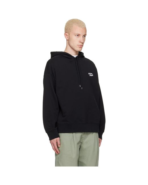 Maison Kitsuné Black Handwriting Oversize Hoodie for men