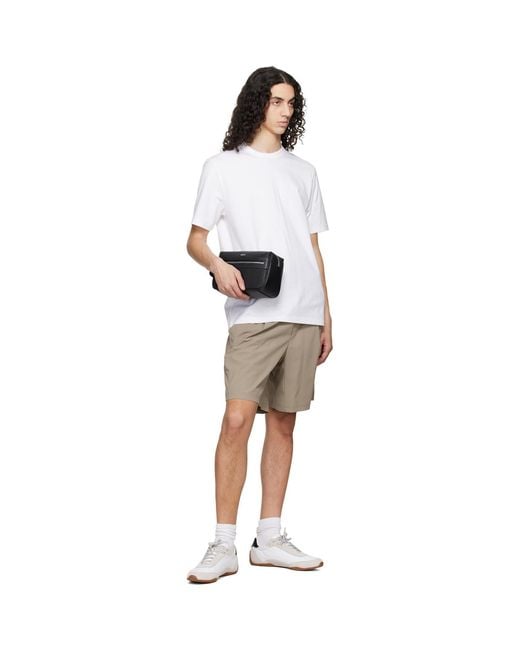 Boss Black Bonded Leather Toiletry Bag for men