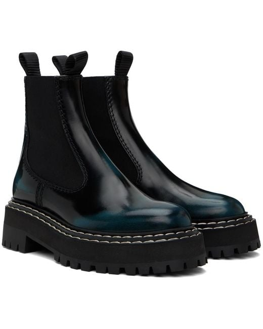Proenza Schouler Black Lug Sole Platform Combat Boots