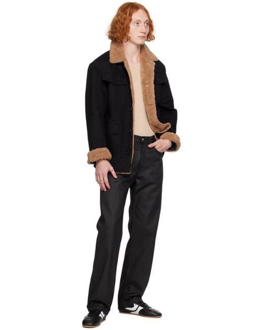 メンズ Dries Van Noten Panthero ストレートレッグ ジーンズ Black