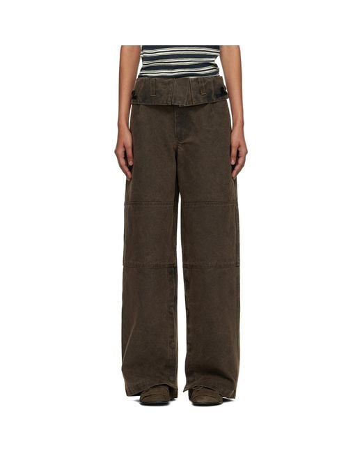 ANDERSSON BELL Black Folded Work Trousers