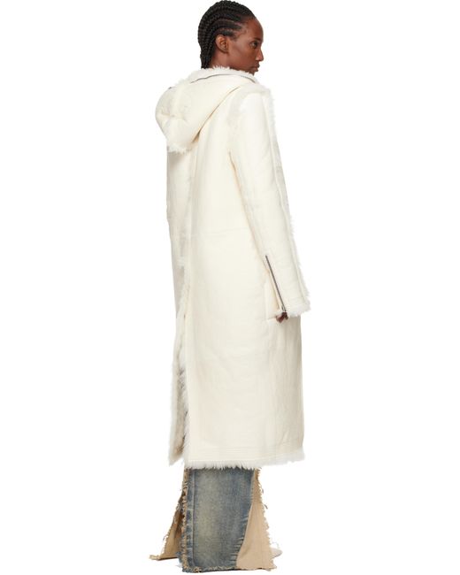Rick Owens Black Off- Concordians Klaus Reversible Shearling Coat