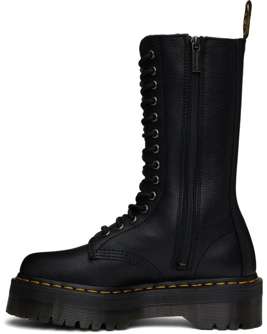 Dr. Martens Black 1B99 Pisa Leather Mid Calf Lace Up Boots
