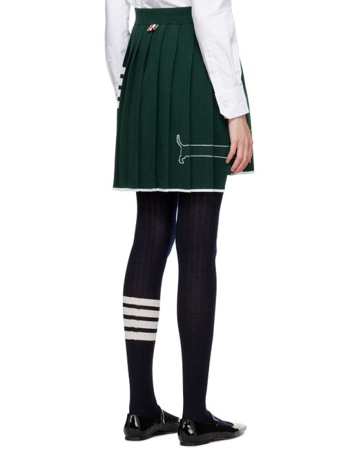 Thom Browne Black Green Hector 4-bar Miniskirt