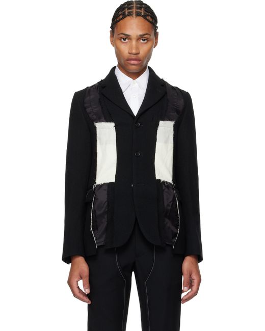 COMME DES GARÇON BLACK Black Herringbone Blazer for men