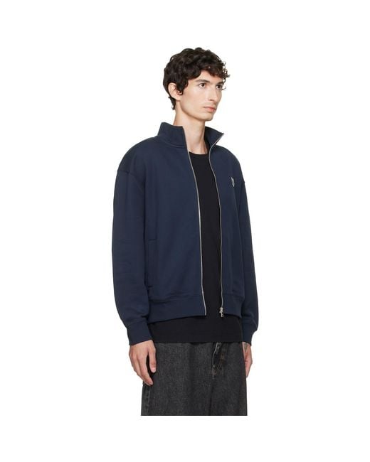 Maison Kitsuné Blue Fox Head Zipped Comfort Sweatshirt for men
