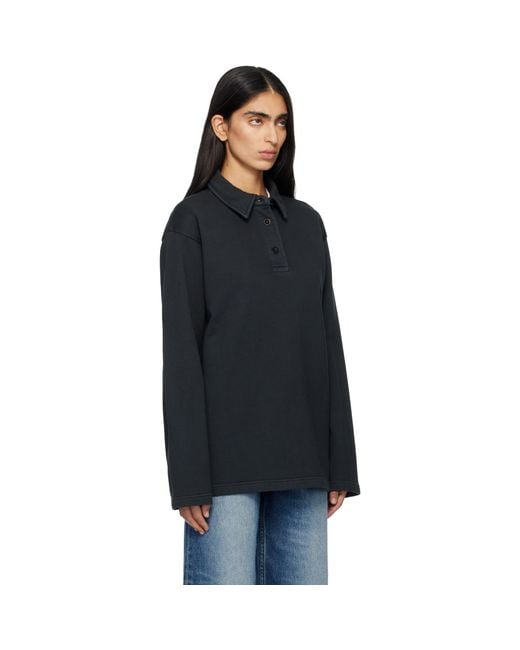 A.P.C. Black Long-Sleeve Polo