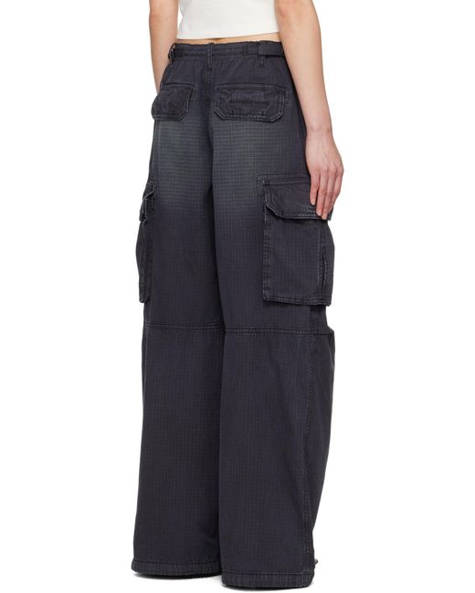 Alexander Wang ブラック Pre-Styled リップストップ カーゴパンツ Blue